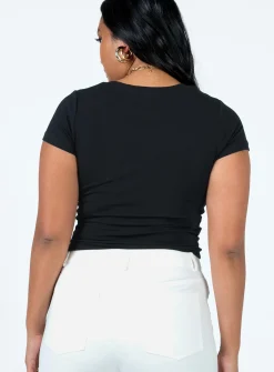 Princess Polly Lucky You Cherry Tee Black Discount