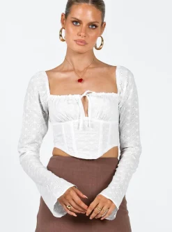 Princess Polly Ludlow Long Sleeve Top Ivory Store