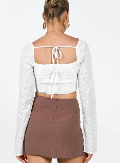 Princess Polly Ludlow Long Sleeve Top Ivory Store