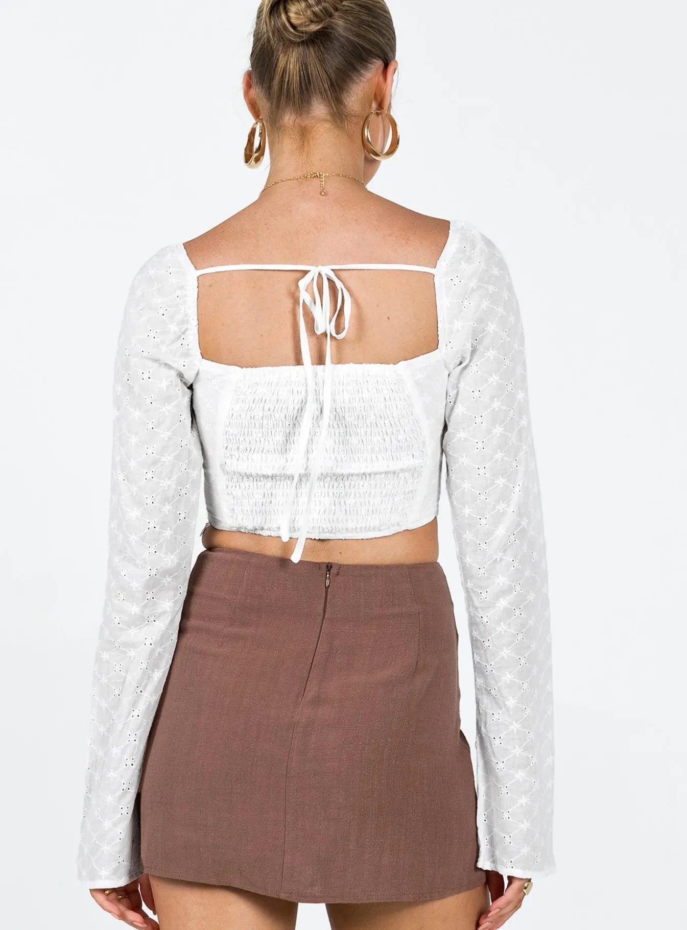Princess Polly Ludlow Long Sleeve Top Ivory Store