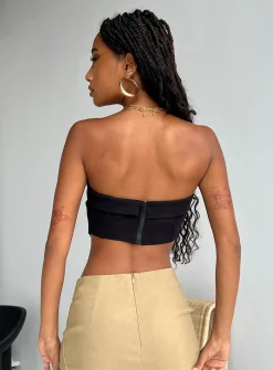 Princess Polly Ludow Strapless Top  Black Cheap