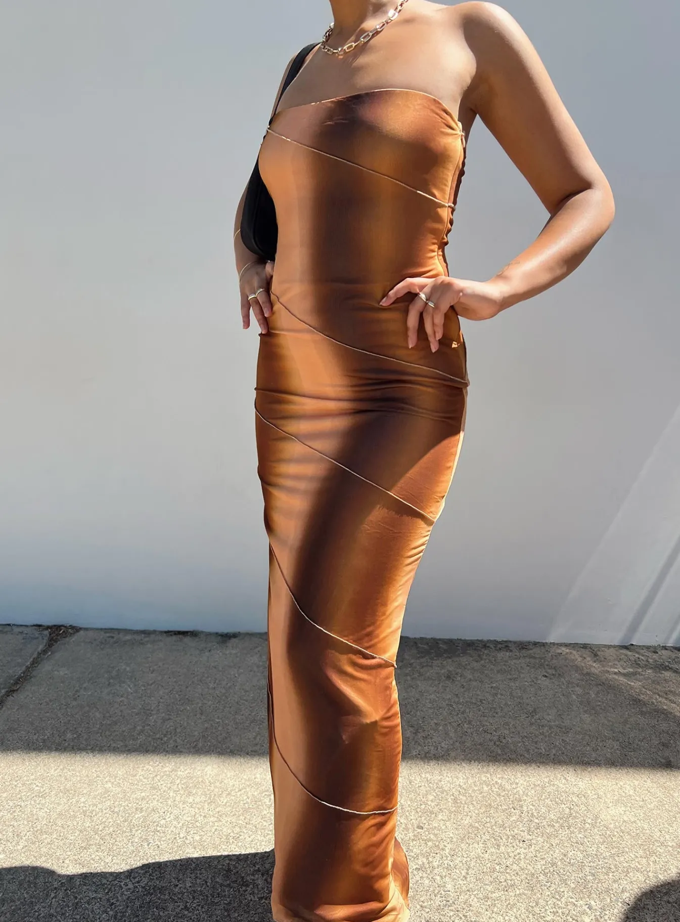 Princess Polly Luela Maxi Dress Brown Clearance