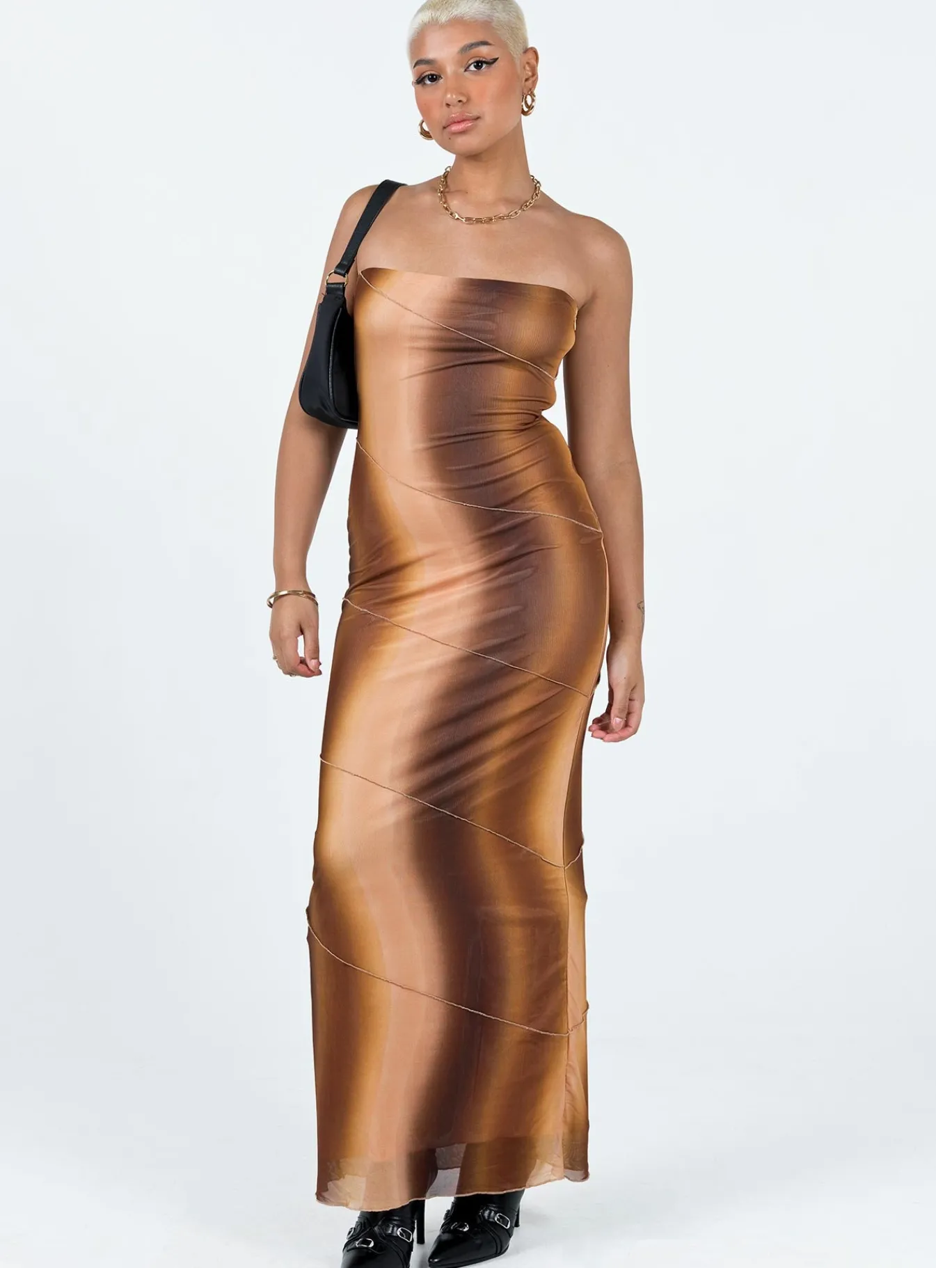 Princess Polly Luela Maxi Dress Brown Clearance