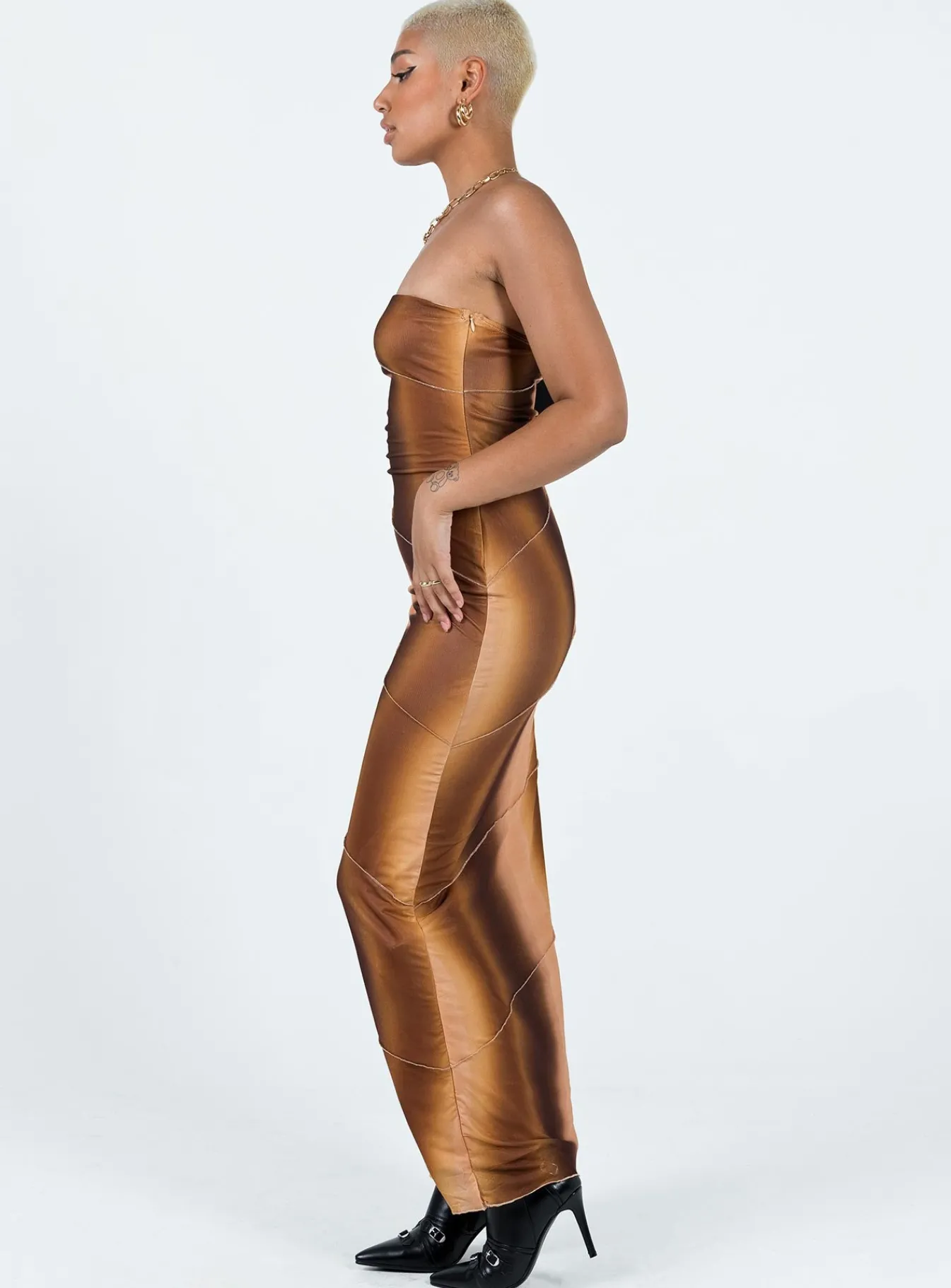 Princess Polly Luela Maxi Dress Brown Clearance