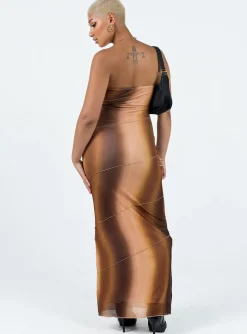Princess Polly Luela Maxi Dress Brown Clearance