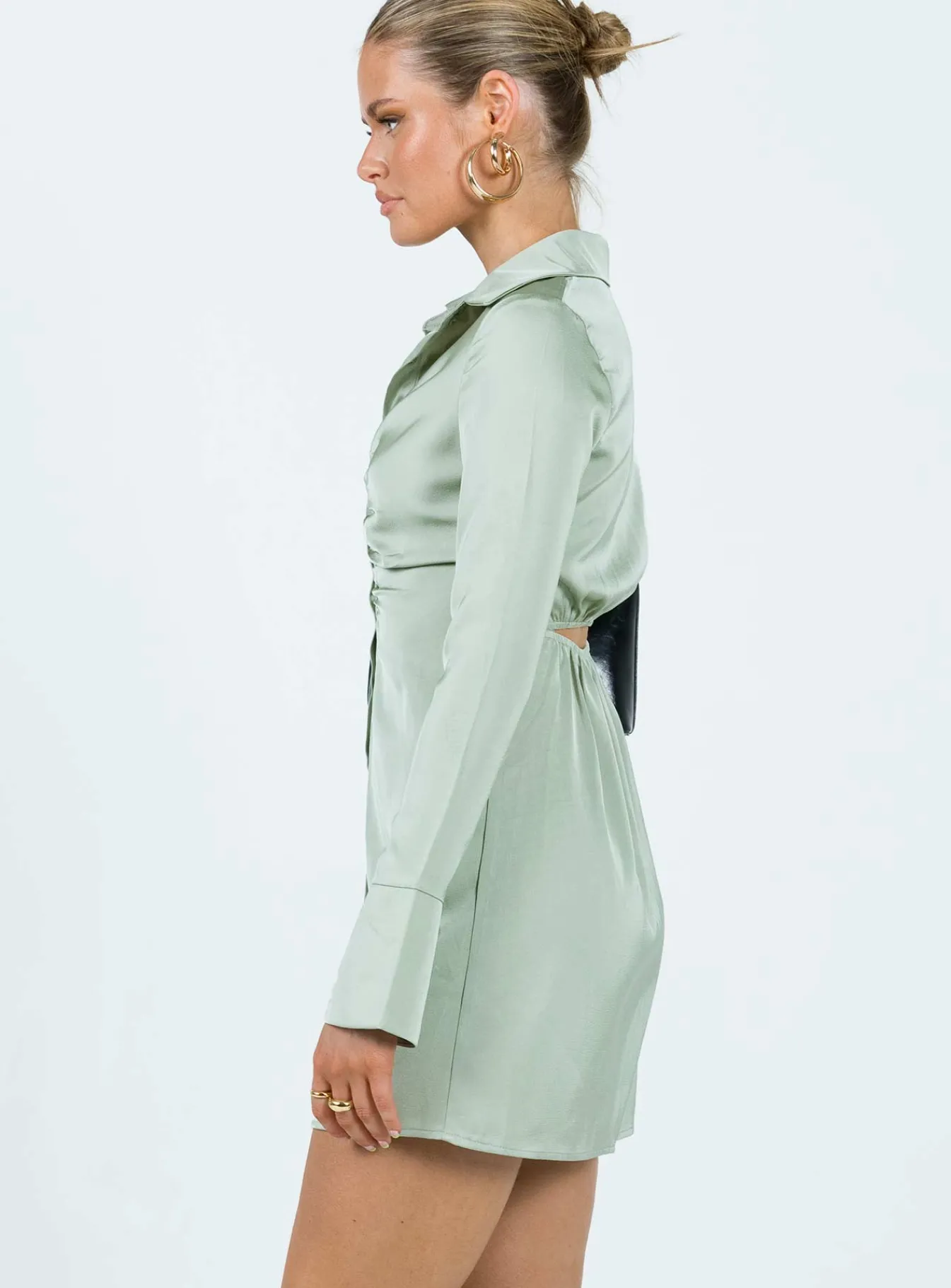 Princess Polly Luka Mini Dress Green Discount
