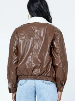 Princess Polly Luna Pu Jacket Brown Online