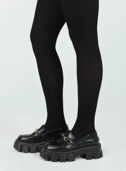 Princess Polly Lupton Knit Stockings Black Fashion