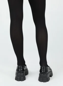 Princess Polly Lupton Knit Stockings Black Fashion