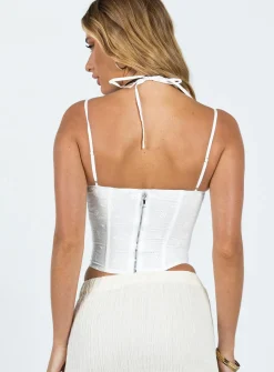 Princess Polly Luvan Lace Corset Top White Hot