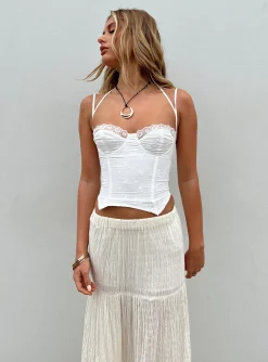 Princess Polly Luvan Lace Corset Top White Hot