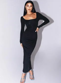 Princess Polly Lyla Maxi Dress  Black Outlet