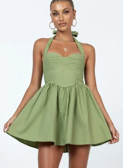 Princess Polly Lyle Mini Dress Sage Sale