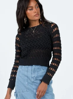 Princess Polly Lyndale Sweater  Black Cheap