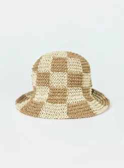 Princess Polly Lyndon Bucket Hatcheck   Beige Shop