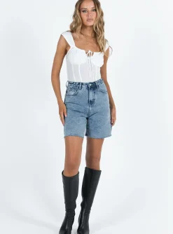 Princess Polly Lyndsey Longlineshorts Denim Flash Sale