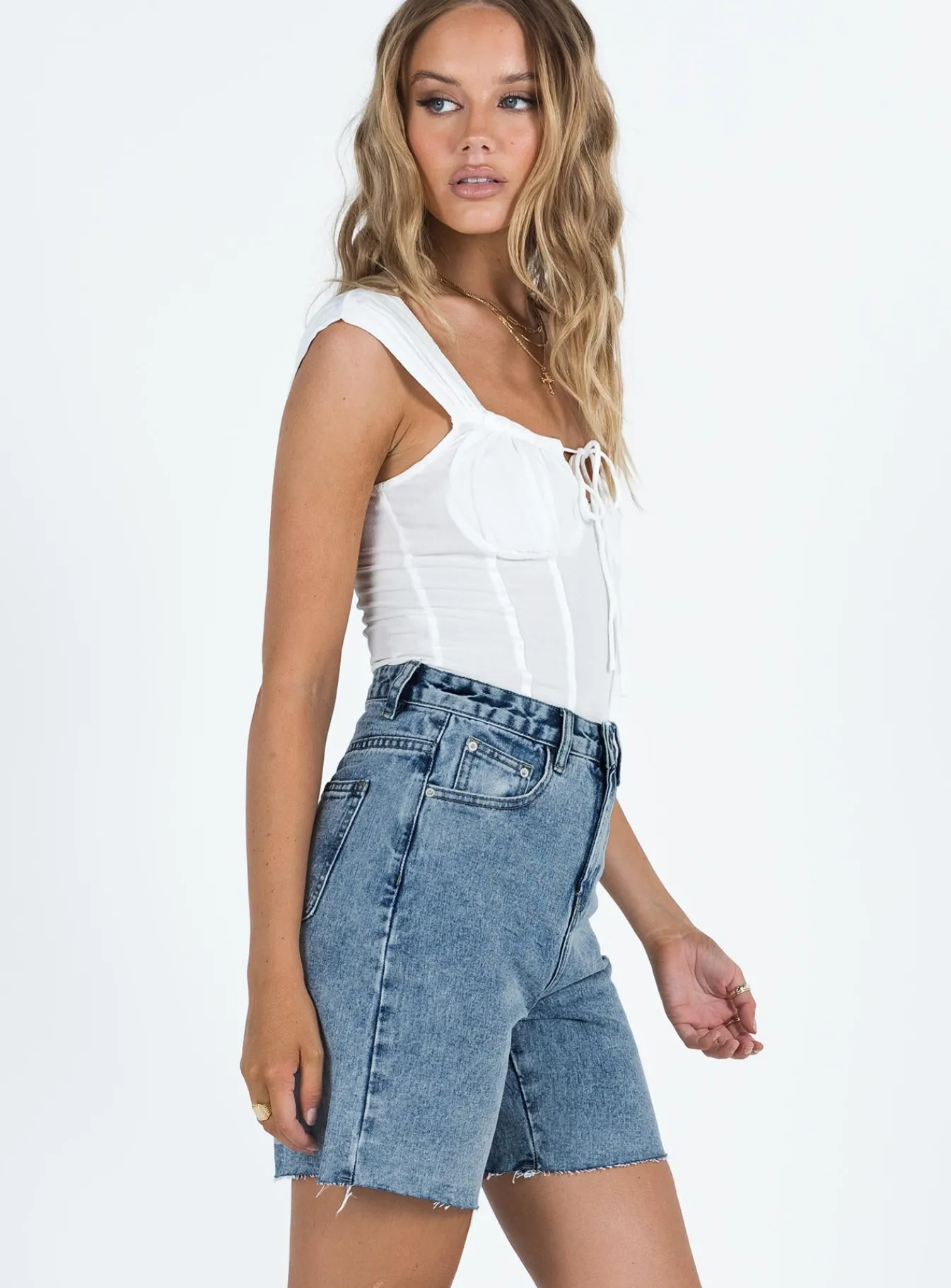 Princess Polly Lyndsey Longlineshorts Denim Flash Sale