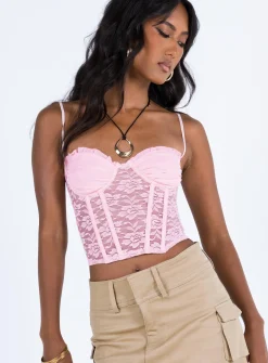 Princess Polly Lynell Corset Top Pink New