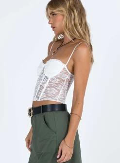 Princess Polly Lynell Lace Corset Top  White Online
