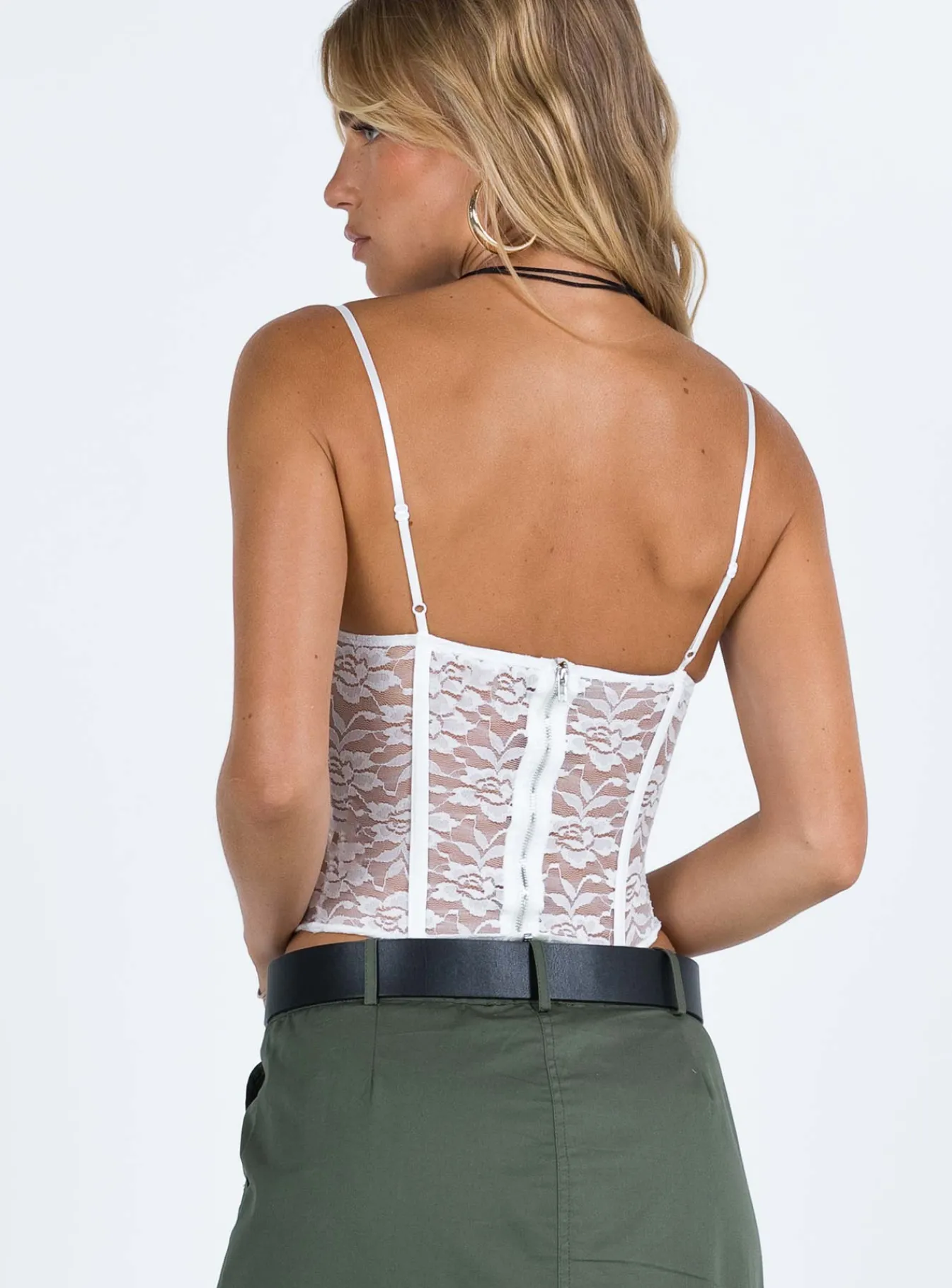 Princess Polly Lynell Lace Corset Top  White Online