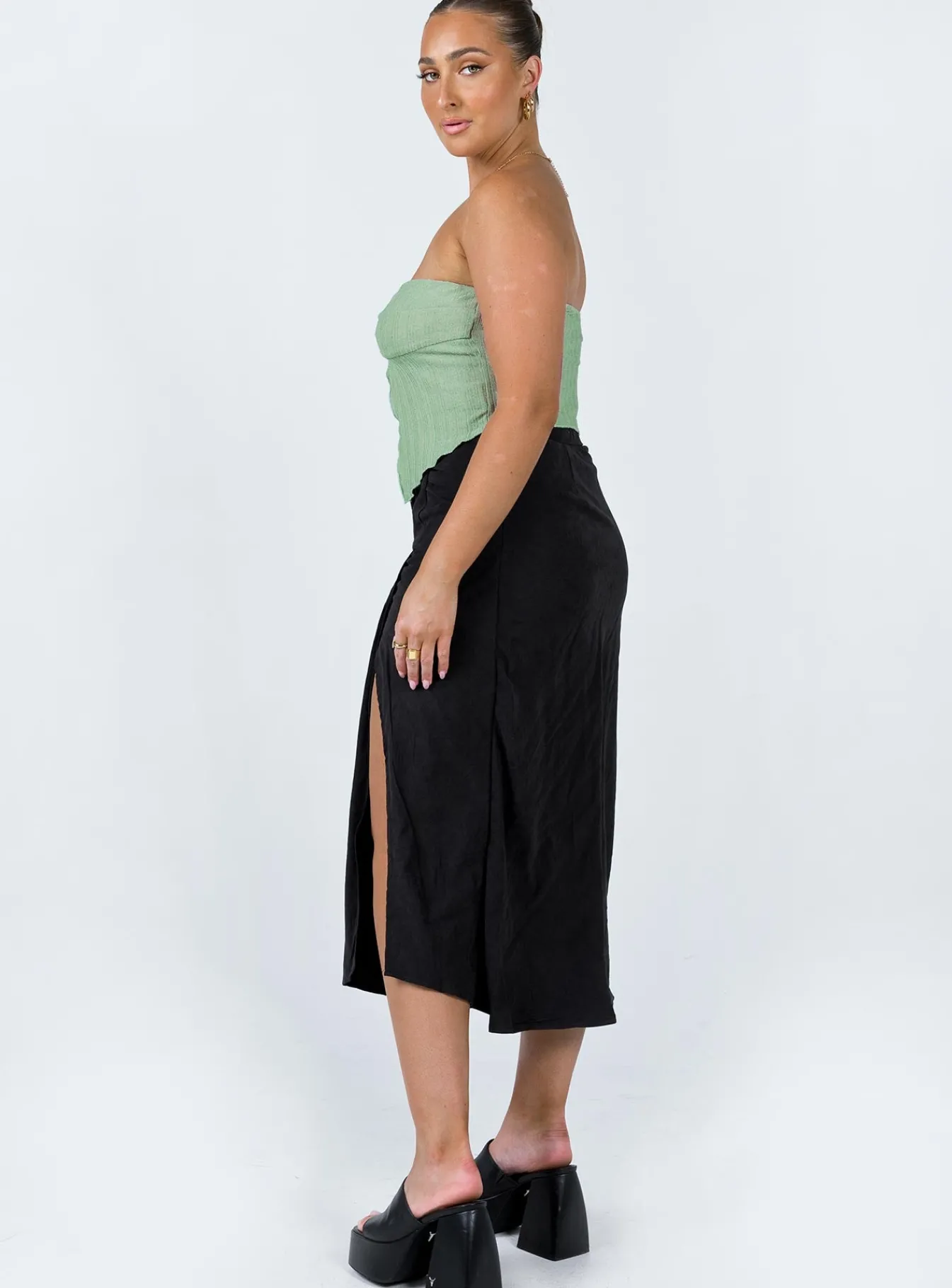 Princess Polly Mabel Midi Skirt Black Flash Sale