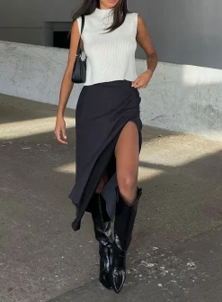 Princess Polly Mabel Midi Skirt Black Flash Sale