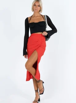 Princess Polly Mabel Midi Skirt  Red Online