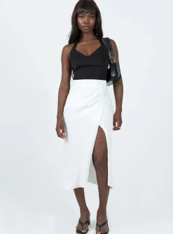 Princess Polly Mabel Midi Skirt   White Best