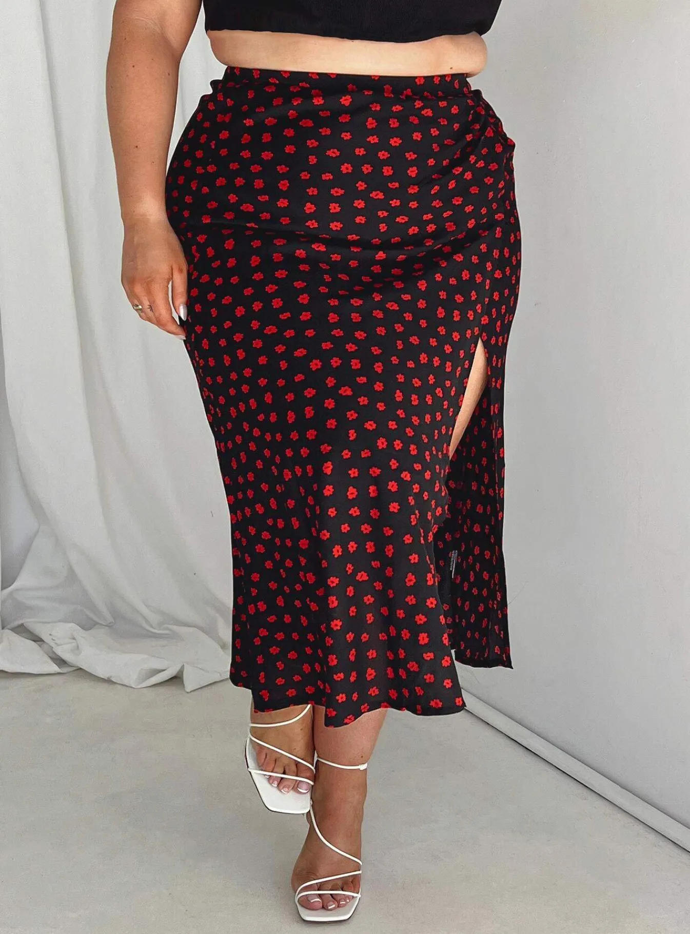 Princess Polly Mabel Midi Skirt Curve Black Best