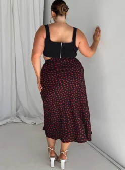 Princess Polly Mabel Midi Skirt Curve Black Best