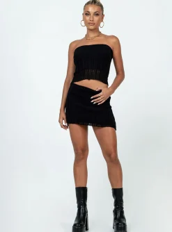 Princess Polly Macaulay Knit Mini Skirt Black Store