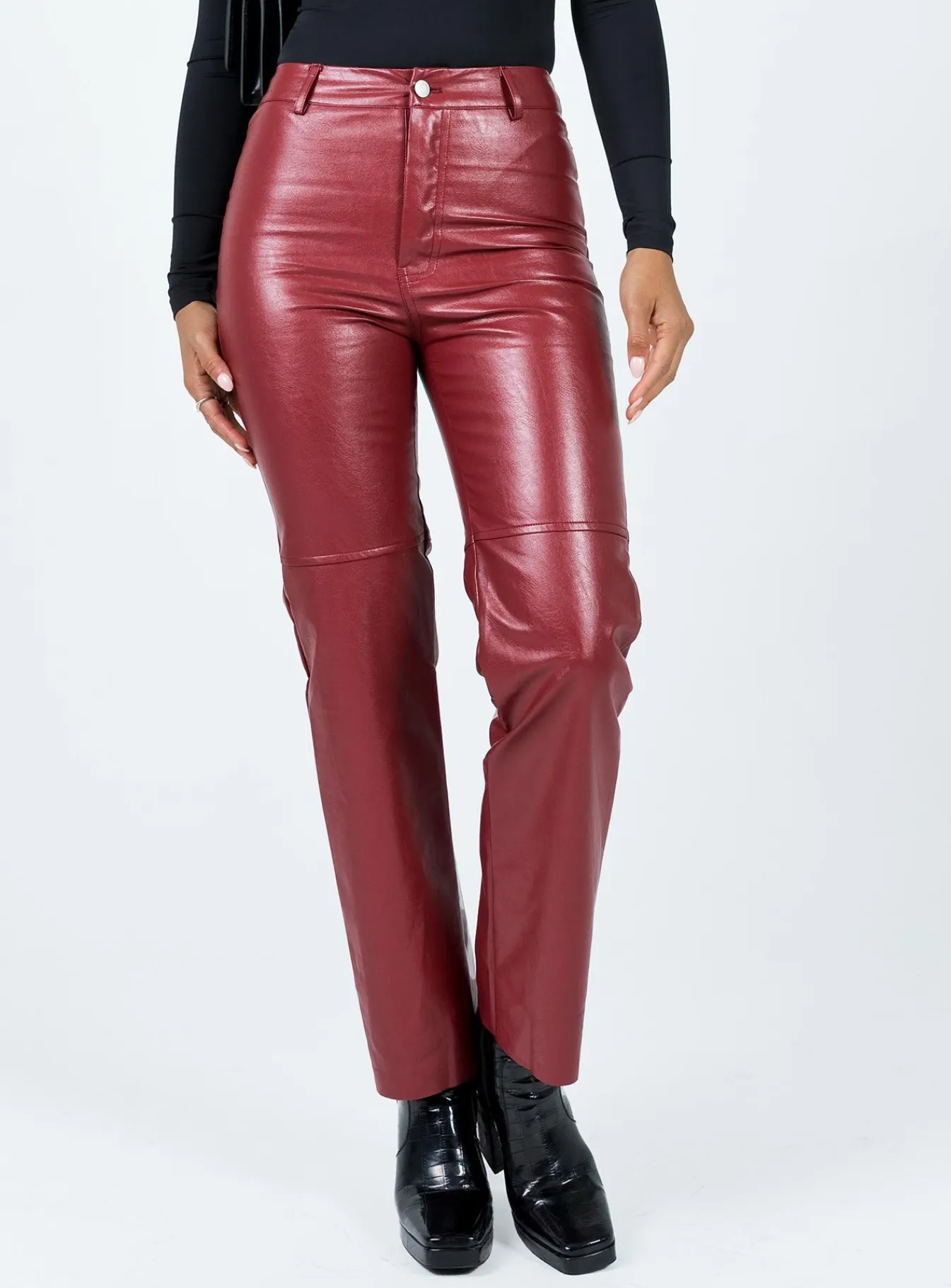 Princess Polly Macey Pants Burgundy Online