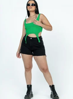 Princess Polly Mackenzie Top  Green Shop