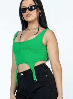 Princess Polly Mackenzie Top  Green Shop