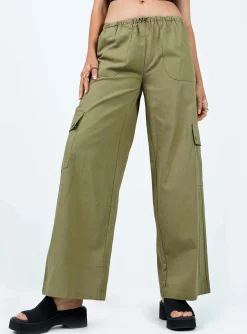 Princess Polly Mackey Cargo Utility Pants  Khaki New