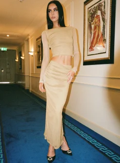 Princess Polly Madang Maxi Skirt Gold Store