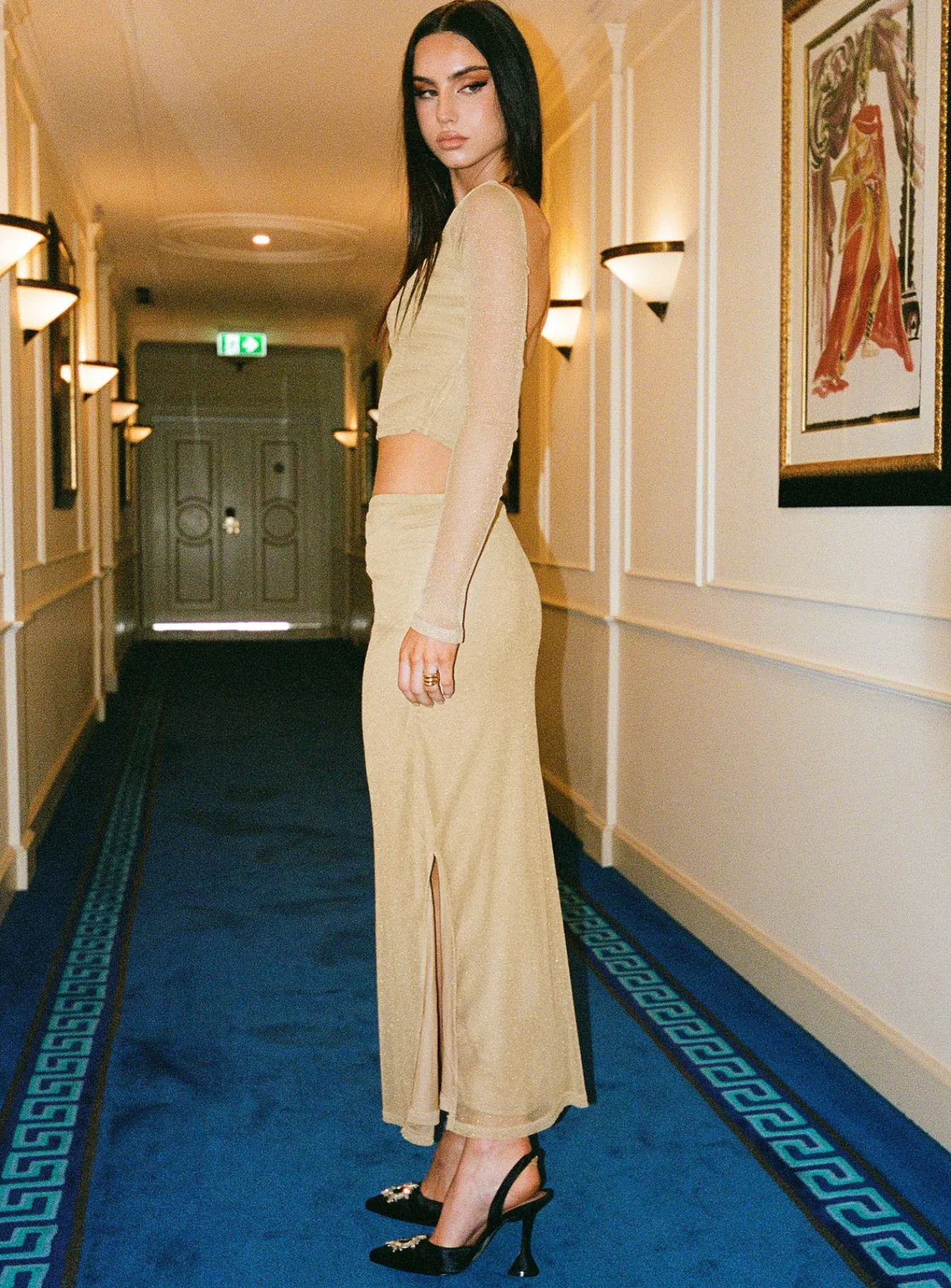 Princess Polly Madang Maxi Skirt Gold Store
