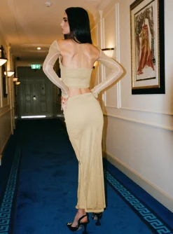 Princess Polly Madang Maxi Skirt Gold Store
