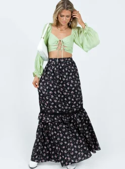 Princess Polly Madigan Long Sleeve Top  Green Outlet