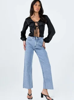 Princess Polly Madio Long Sleeve Top  Black Shop