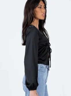 Princess Polly Madio Long Sleeve Top  Black Shop