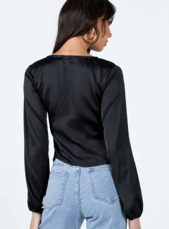 Princess Polly Madio Long Sleeve Top  Black Shop