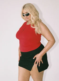 Princess Polly Madison Mini Skirtcurve Black New