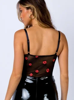 Princess Polly Madsen Mesh Bodysuit Black Cheap