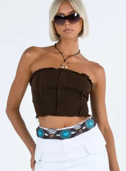 Princess Polly Magil Top  Brown New
