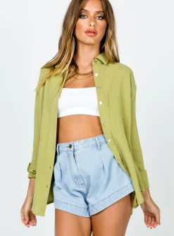 Princess Polly Mahalia Shirt  Green Best