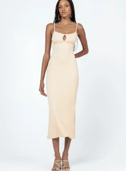Princess Polly Maila Midi Dress Beige Best