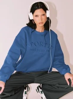 Princess Polly Major League Sweatshirt  Navy Fashion