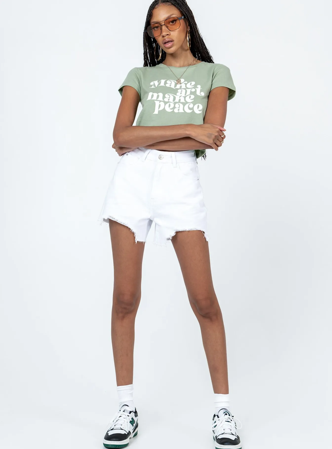 Princess Polly Make Art Tee Green Cheap