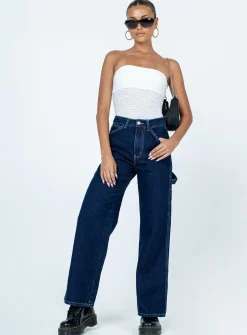 Princess Polly Makena Strapless Bodysuit  White Clearance